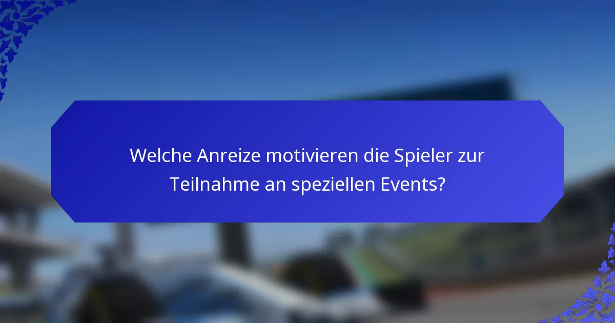 Welche Anreize motivieren die Spieler zur Teilnahme an speziellen Events?
