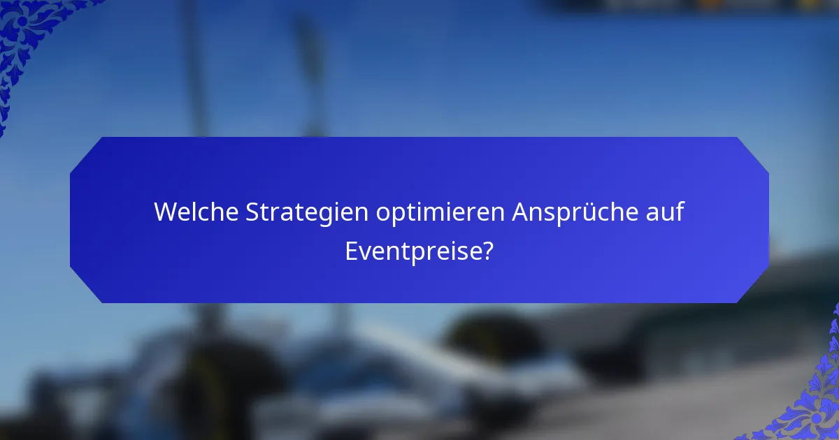 Welche Strategien optimieren Ansprüche auf Eventpreise?