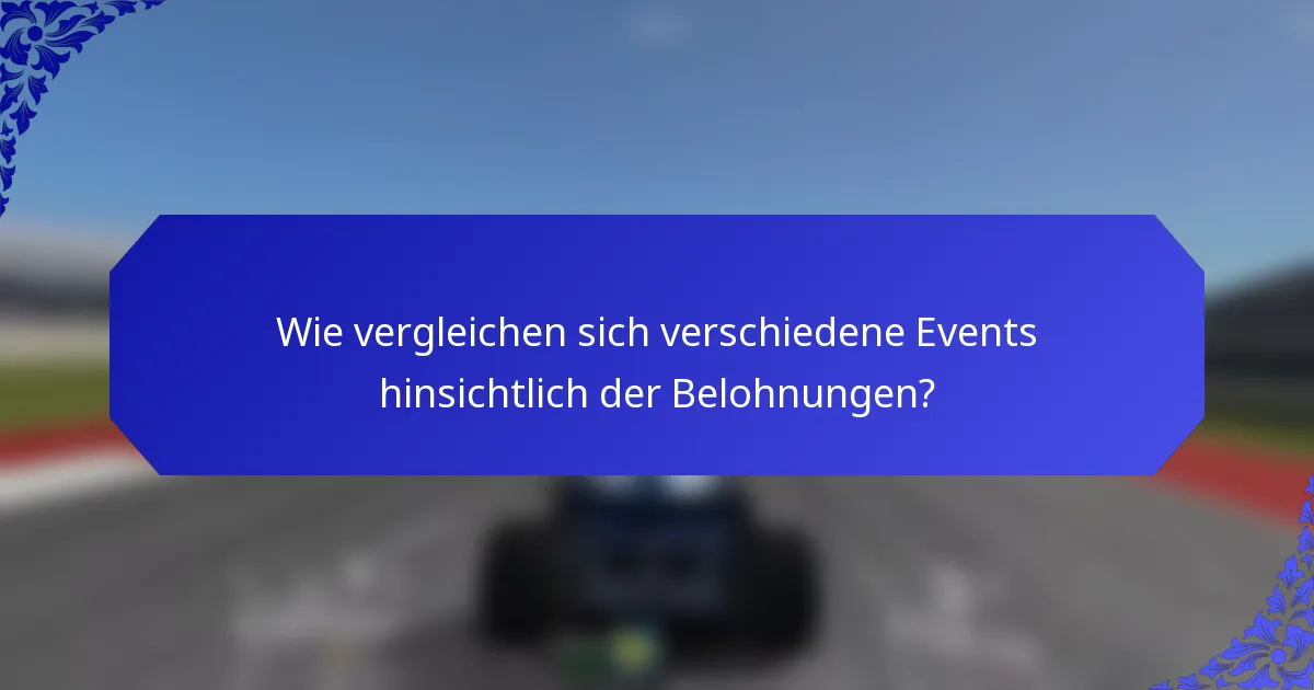 Wie vergleichen sich verschiedene Events hinsichtlich der Belohnungen?